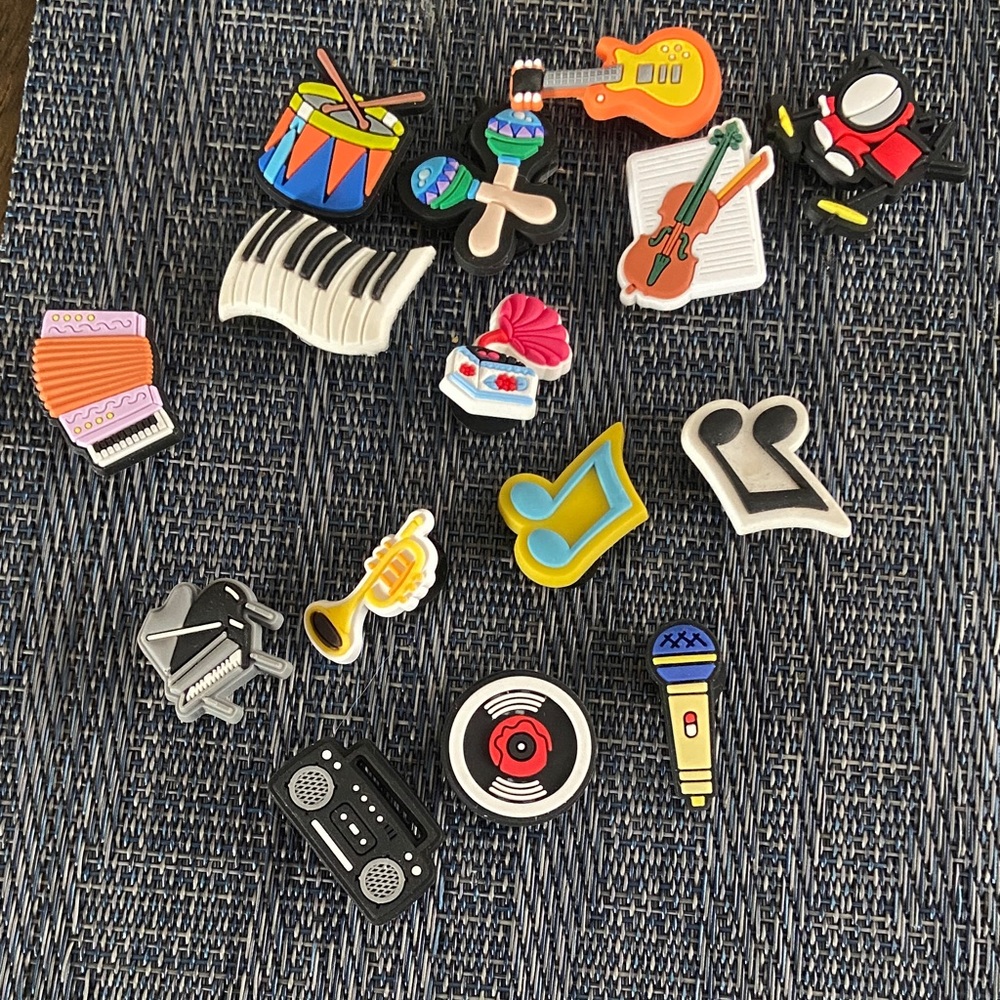 Musical Instrument themed crocs Shoe Charms new set of 14 new